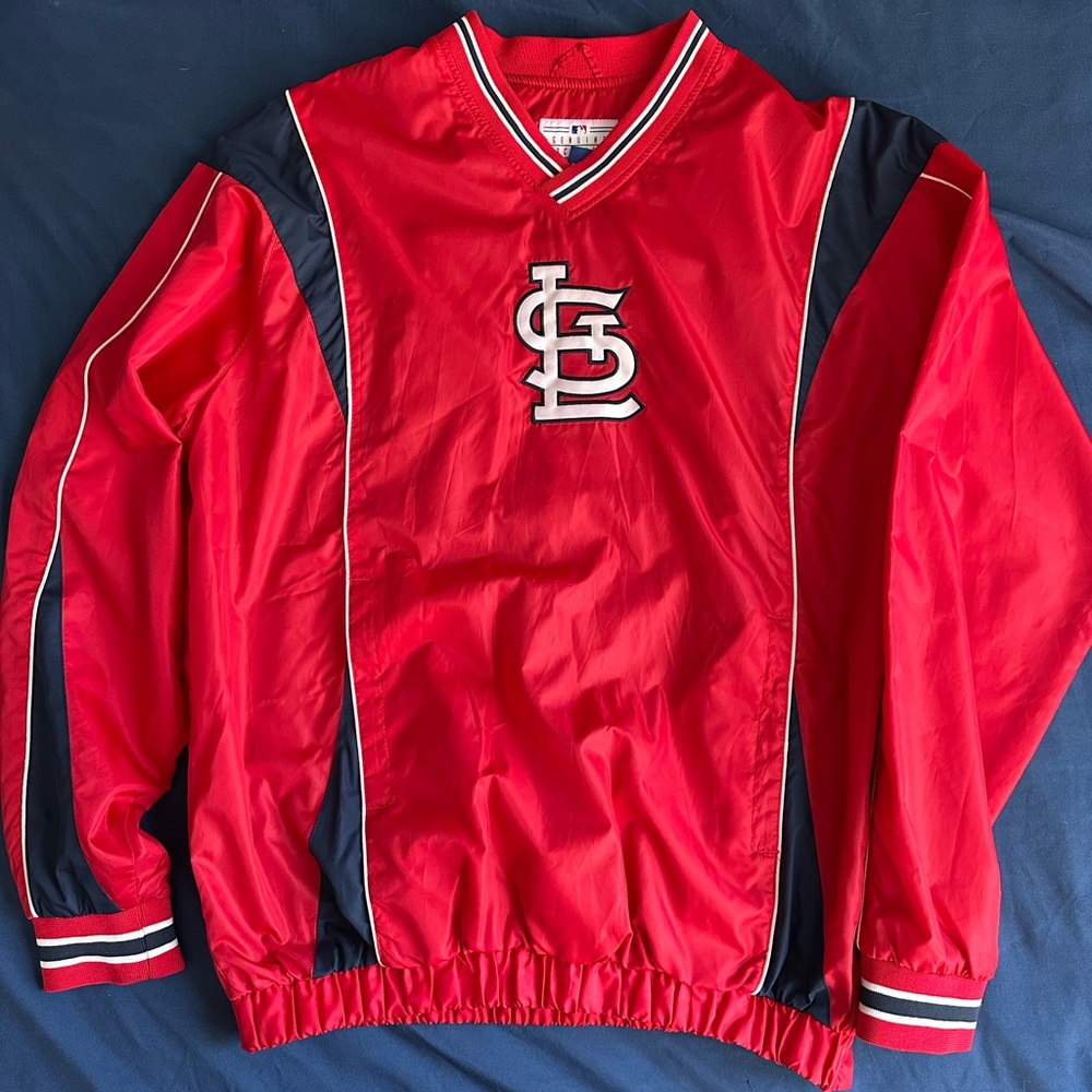 LIKE NEW STL Cardinals MLB Genuine Merch, Medium, Pullover w Side Zip & Pockets